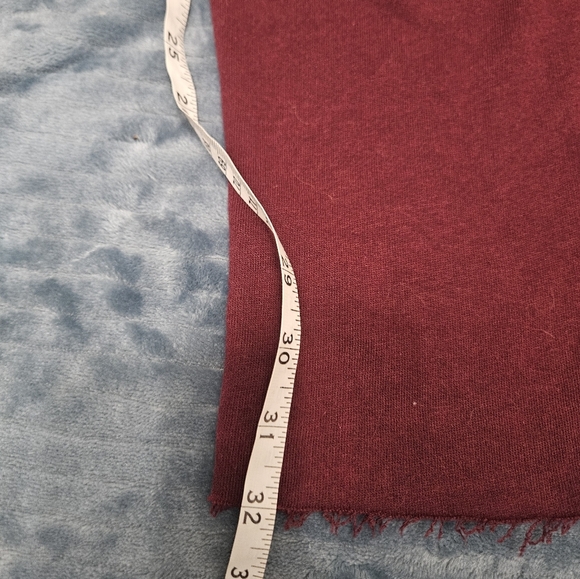 Pink Maroon Sweatpants With Pink Logo Raw Hem And Pockets! - Picture 6 of 7